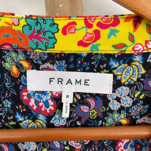 FRAME Floral Panel Wrap Dress, Medium - Picture 8 of 10